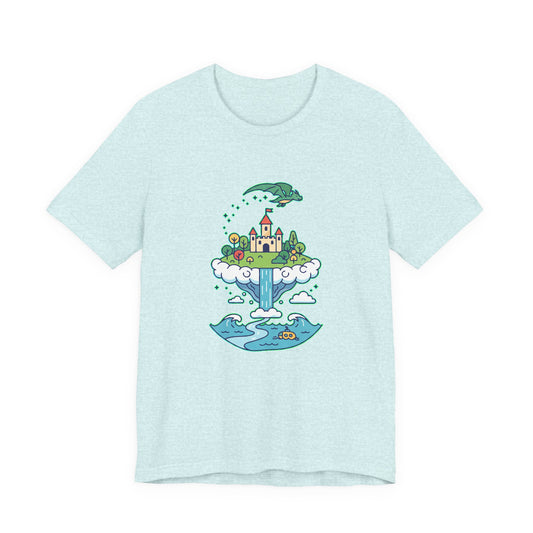 Floating Castle Dragon - Magical Fantasy Island - T‑Shirt