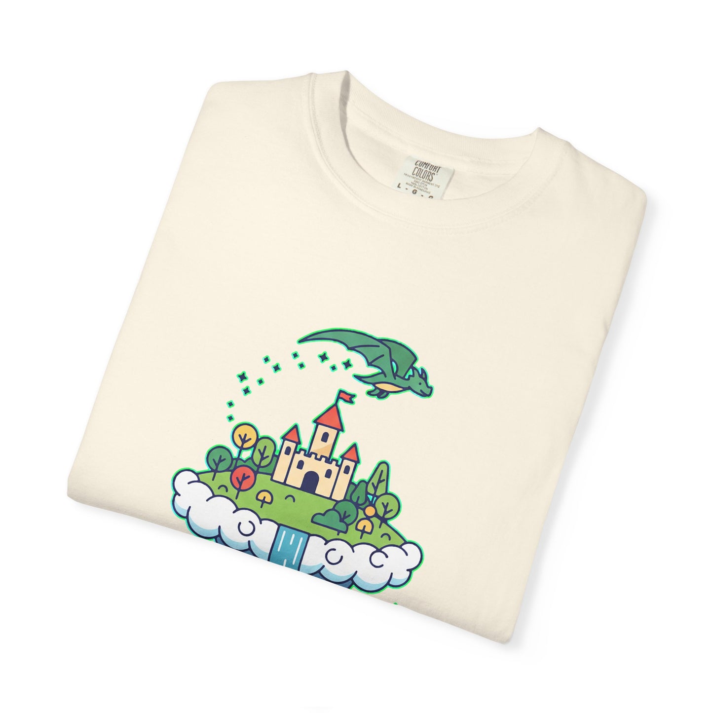 Floating Castle Dragon - Magical Fantasy Island - T-Shirt