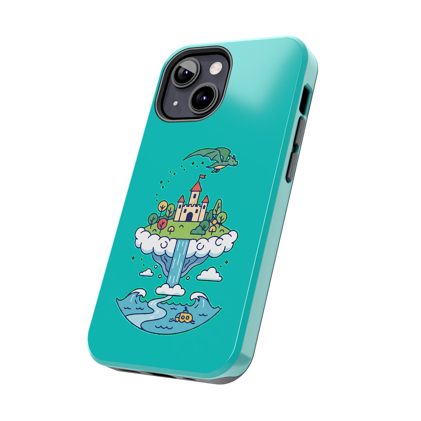 Floating Castle Dragon - Magical Fantasy Island - Phone Case