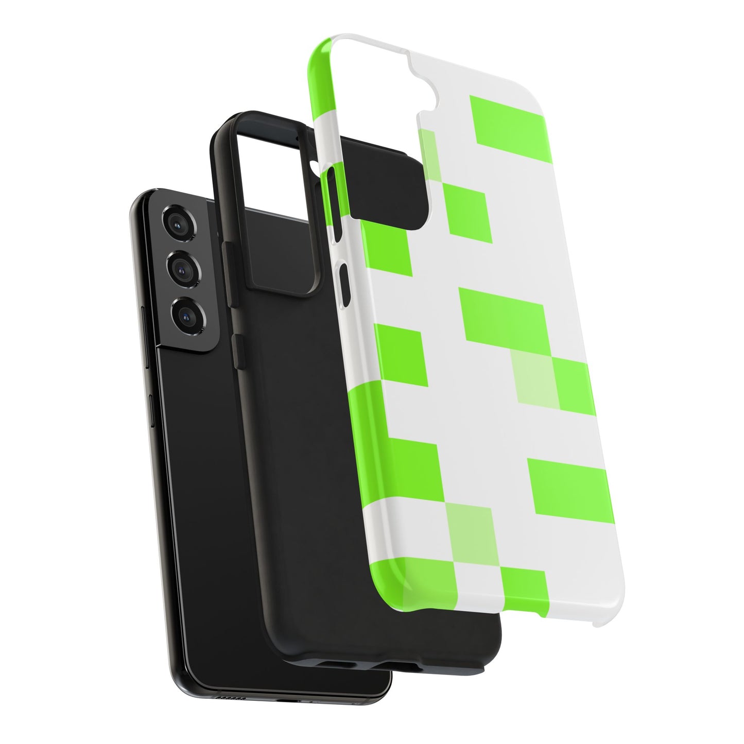 Lime Green Pixel Grid - Phone Case