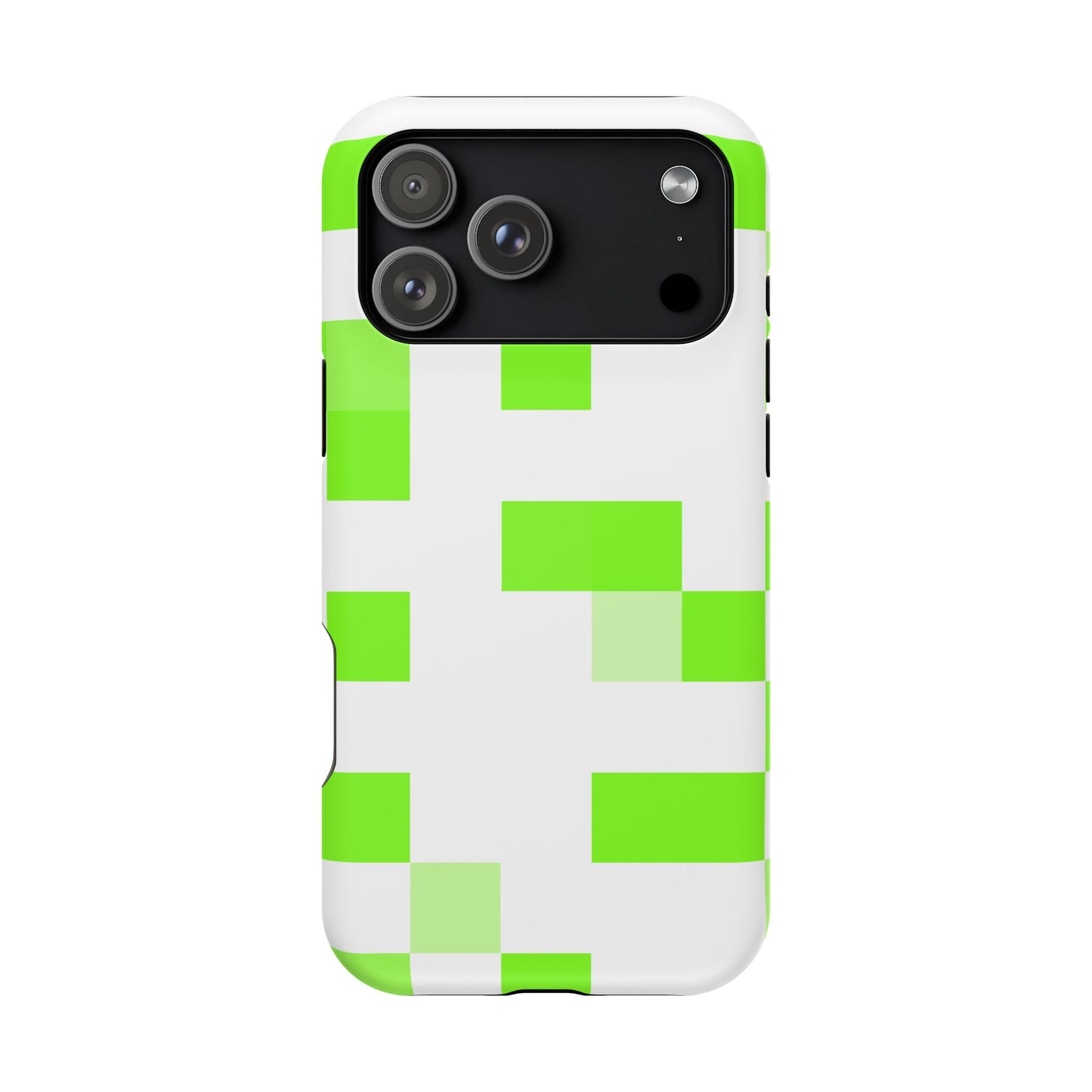 Lime Green Pixel Grid - Magnetic Phone Case