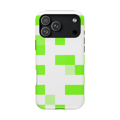 Lime Green Pixel Grid - Magnetic Phone Case