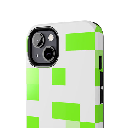 Lime Green Pixel Grid - Phone Case