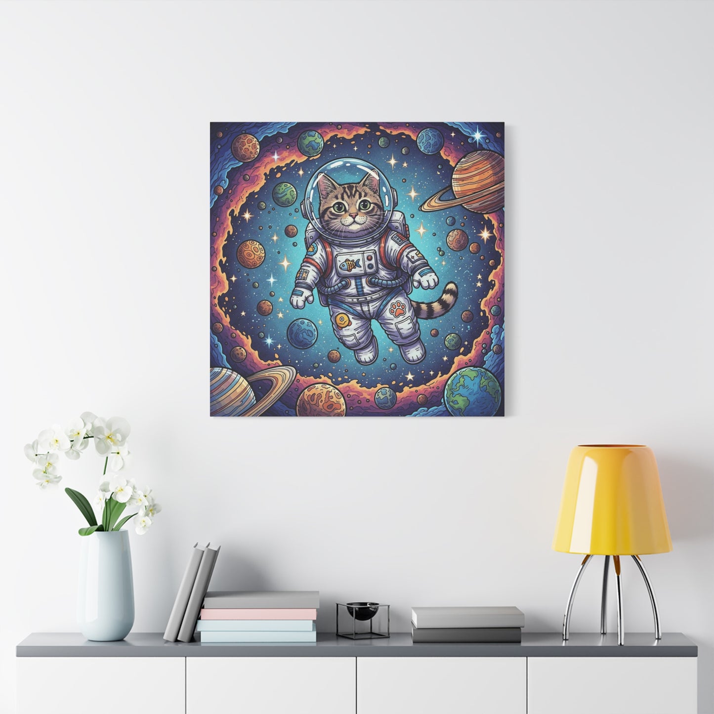 Astronaut Cat - Stretched Canvas