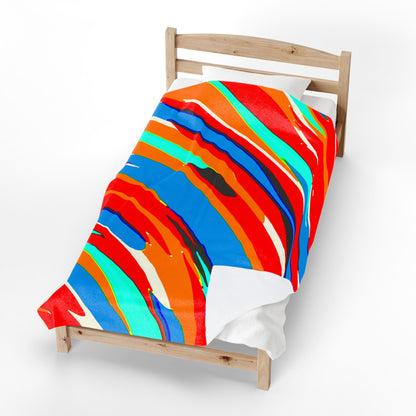 Abstract Rainbow Swirl Arc - Plush Blanket