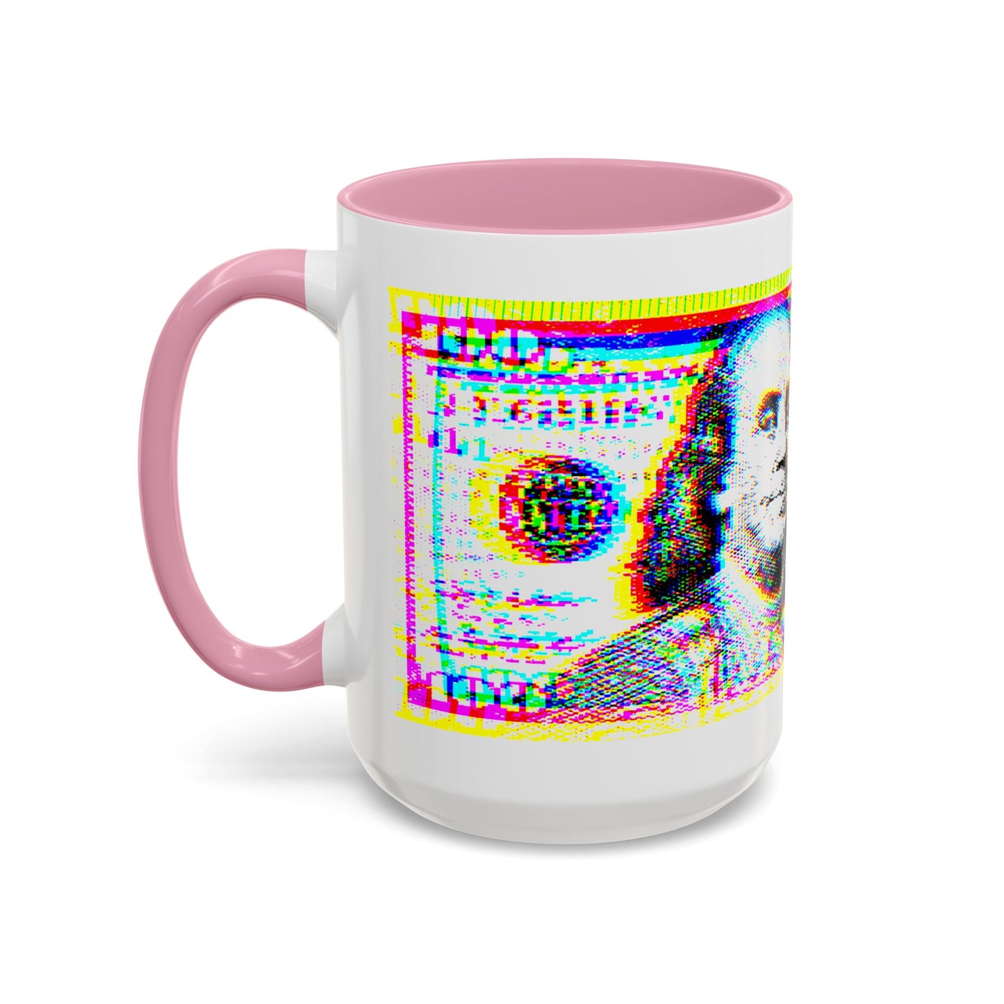 100 Dollars Bill - Neon Color Explosion - Color Accent Mug