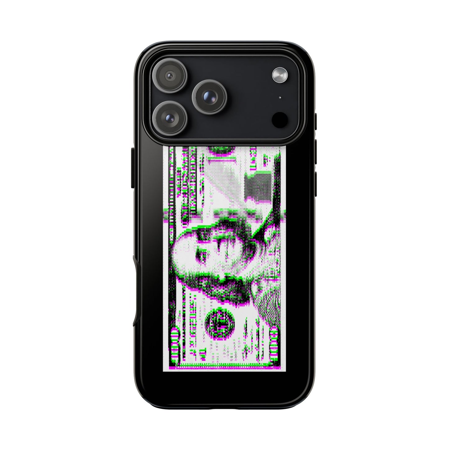 100 Dollars Bill - Green/Magenta Glitch - Phone Case