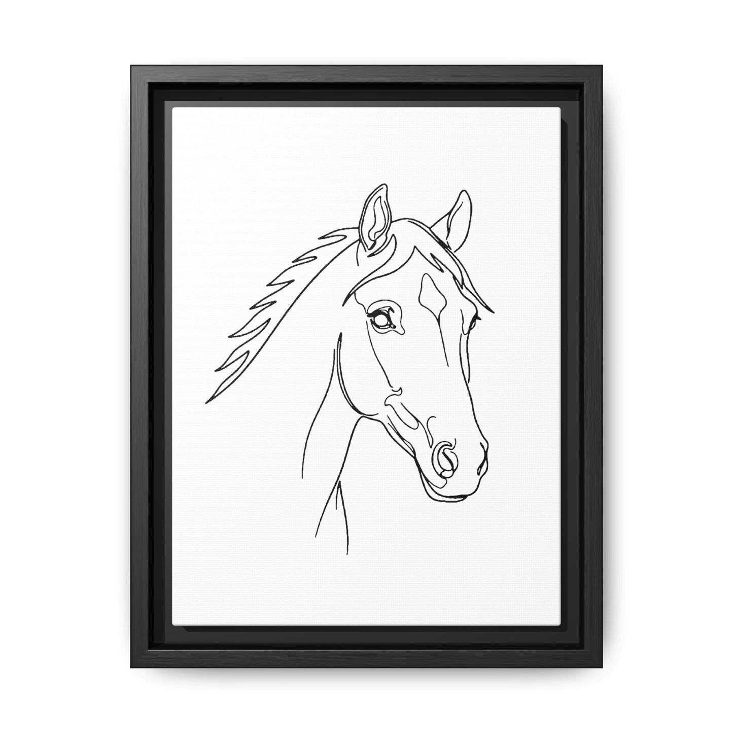 Horse Portrait Sketch - Framed Canvas