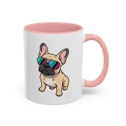 French Bulldog with Sunglasses - Color Accent Mug