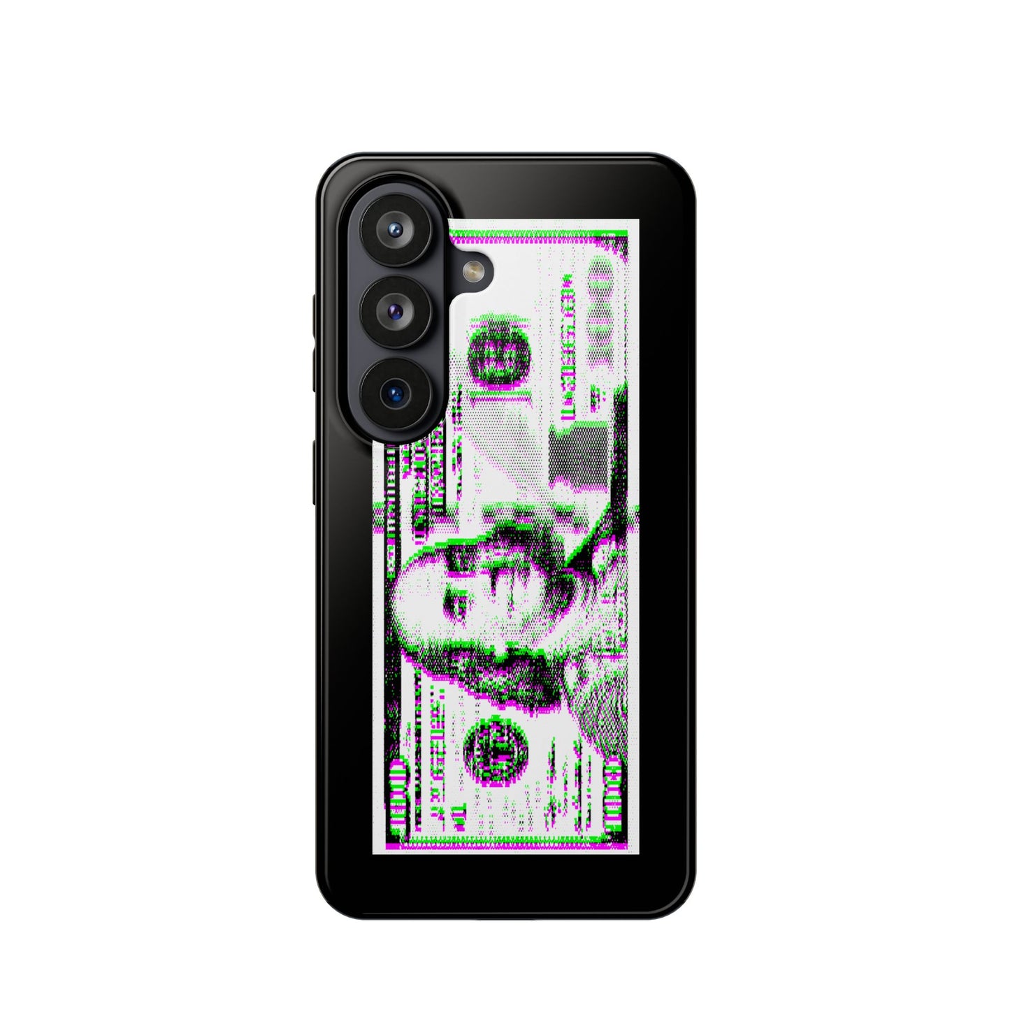 100 Dollars Bill - Green/Magenta Glitch - Magnetic Phone Case