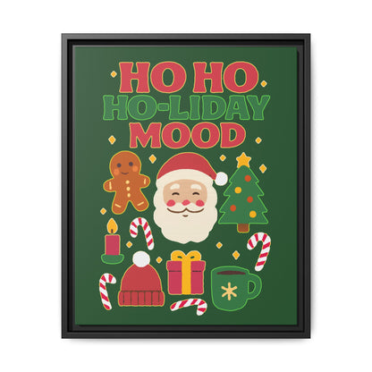 Framed Canvas Art, Festive Holiday, Cheerful Wall Art for Christmas, Santa Decor, Ho Ho Ho Seasonal Gift, Holiday Mood Wall Art