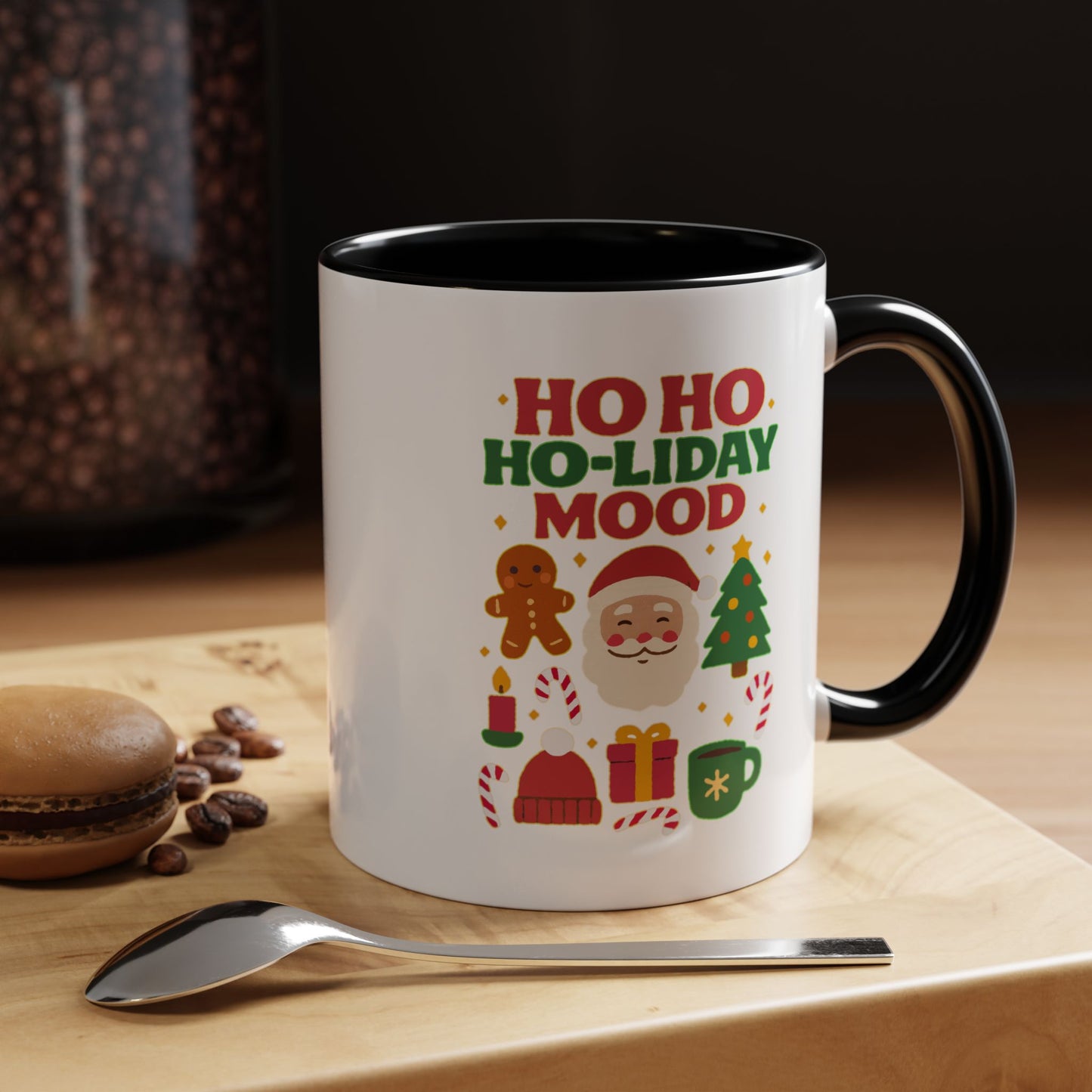 Festive Holiday Coffee Mug, Christmas Gift Mug, Fun Seasonal Drinkware, Ho Ho Ho-liday Mood, Cozy Hot Beverage Cup, Unique Gift Idea
