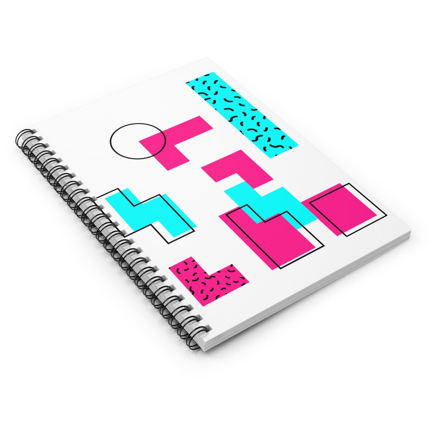 Retro Geometric Vibes - Spiral Notebook