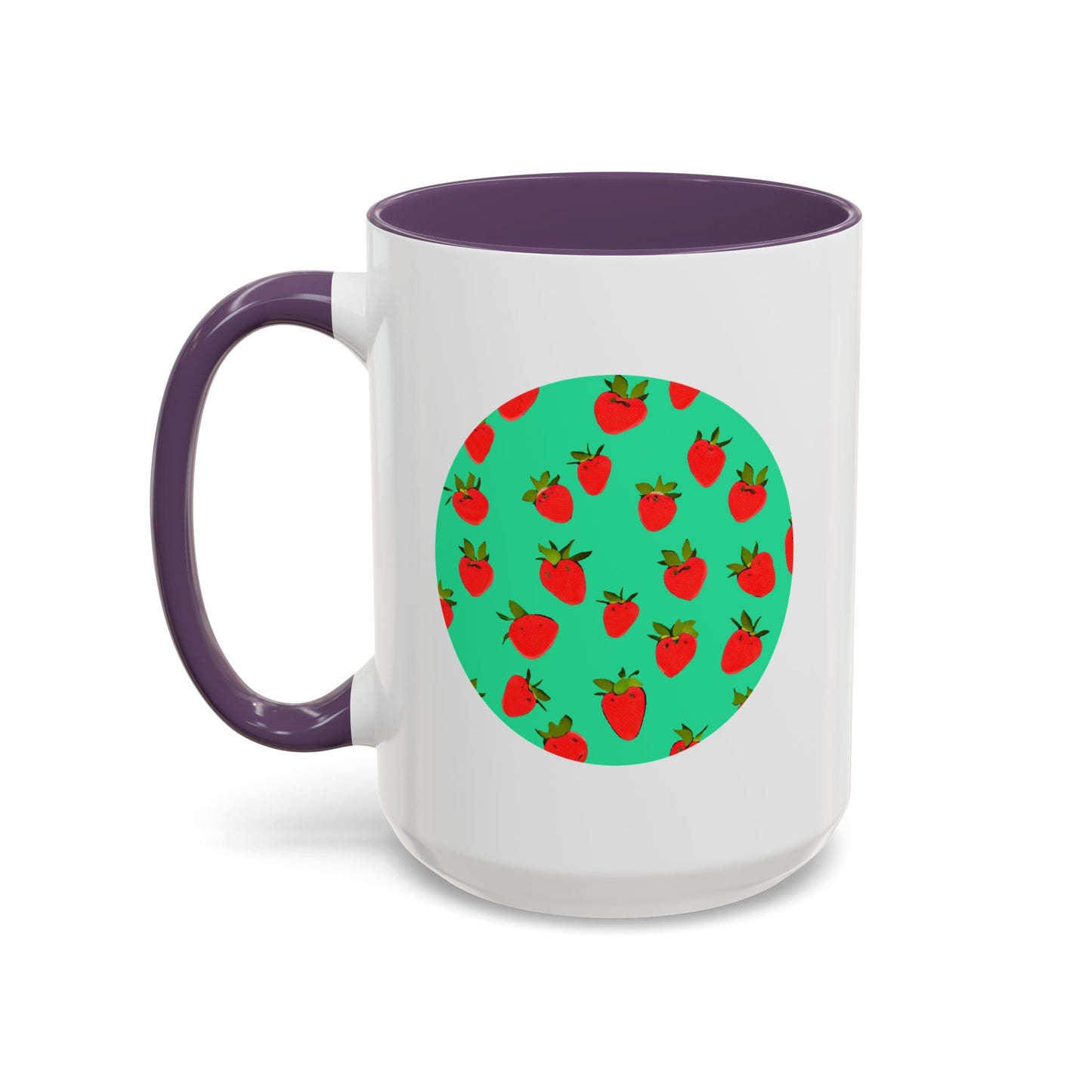 Strawberry Pattern - Color Accent Mug