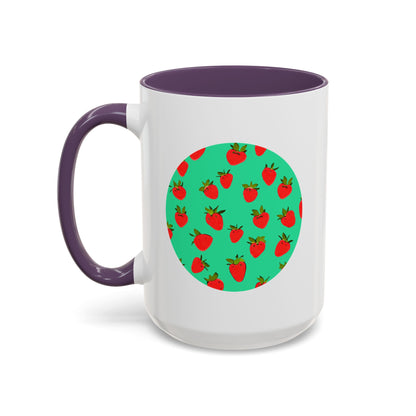 Strawberry Pattern - Color Accent Mug