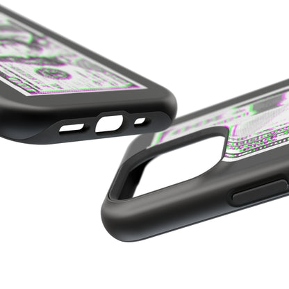 100 Dollars Bill - Green/Magenta Glitch - Magnetic Phone Case