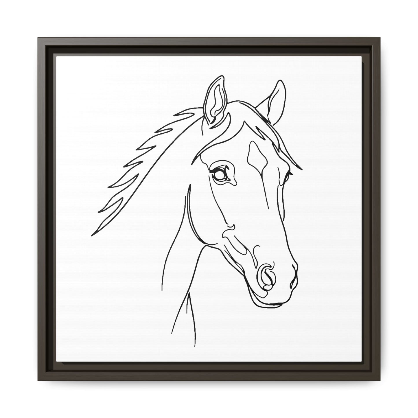 Horse Portrait Sketch - Framed Canvas