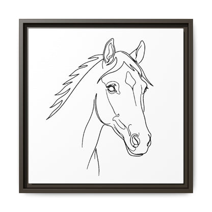 Horse Portrait Sketch - Framed Canvas