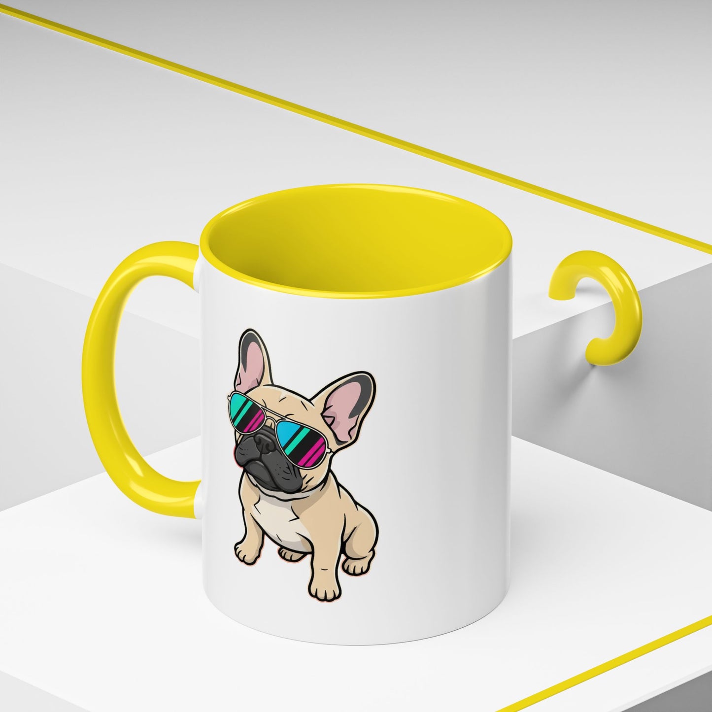 French Bulldog with Sunglasses - Color Accent Mug