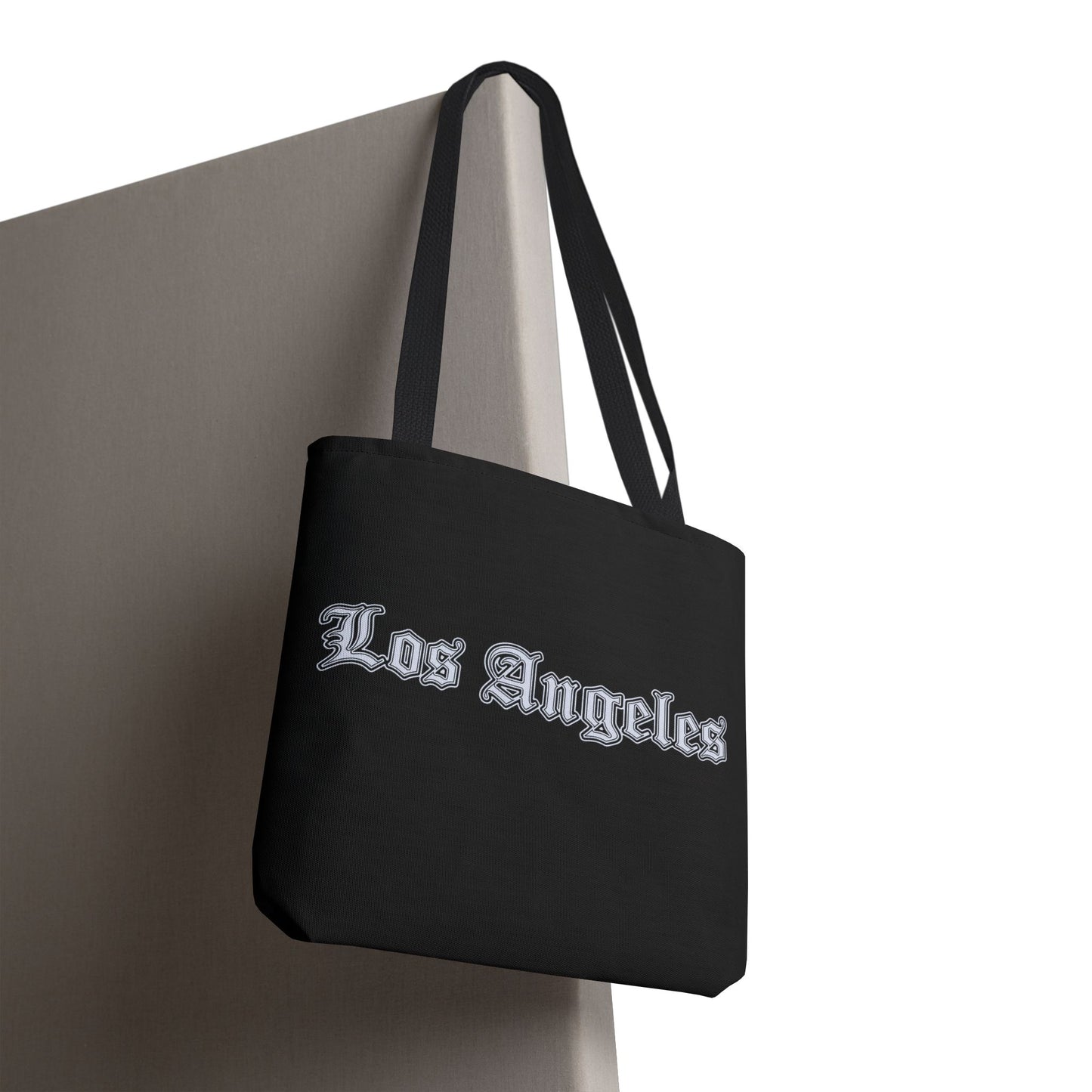 Los Angeles Gothic Tote Bag, Urban Tote, City Lover Bag, Gift for Angelenos, Travel Tote, Fashionable Shopper - Silver Edition