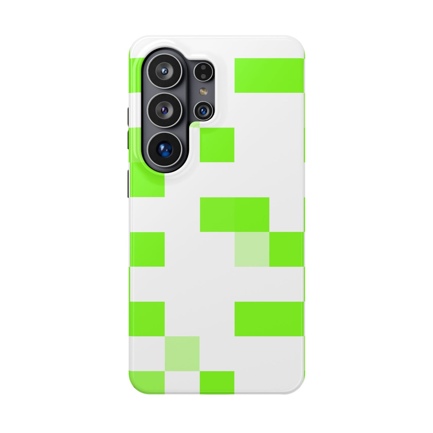 Lime Green Pixel Grid - Magnetic Phone Case