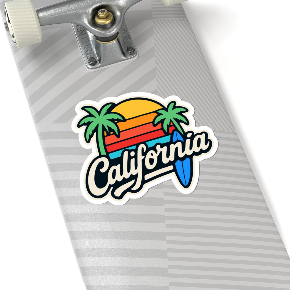 California Vibe Kiss-Cut Stickers, Surf, Beach Decor, Laptop, Travel, Gift Ideas