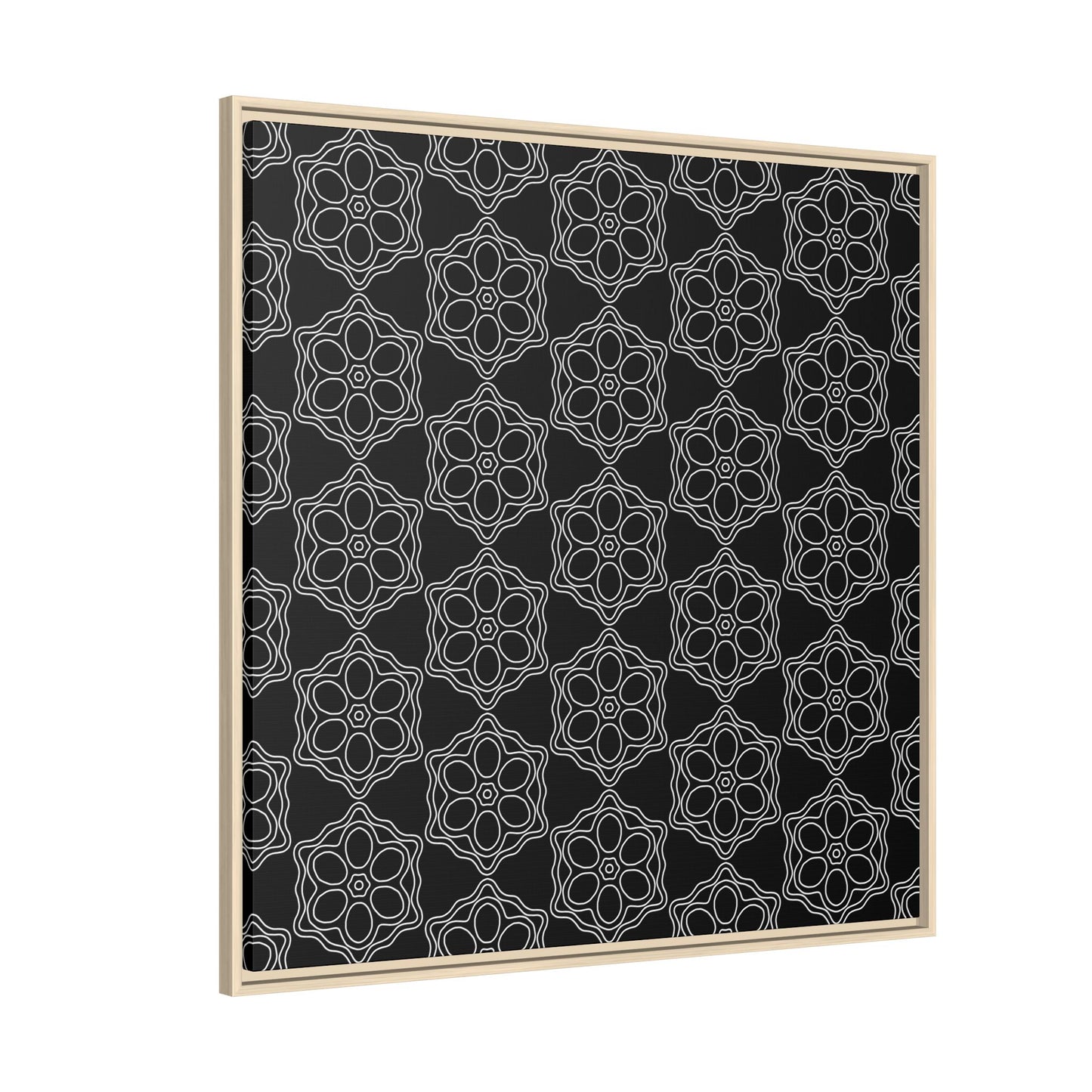 Geometric Sacred Flower - Framed Canvas