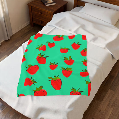 Strawberry Pattern - Plush Blanket