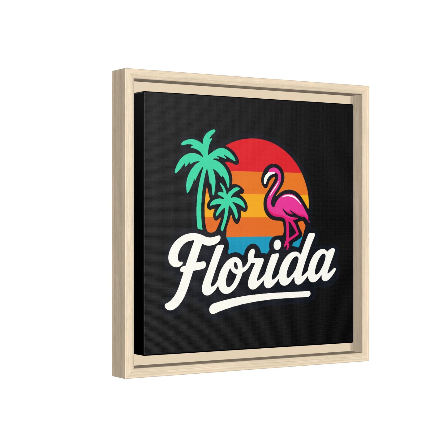Florida Sunset Palm - Framed Canvas