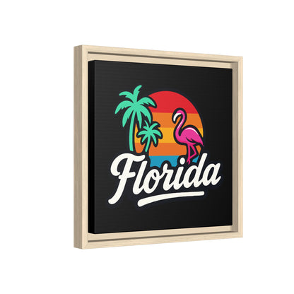 Florida Sunset Palm - Framed Canvas