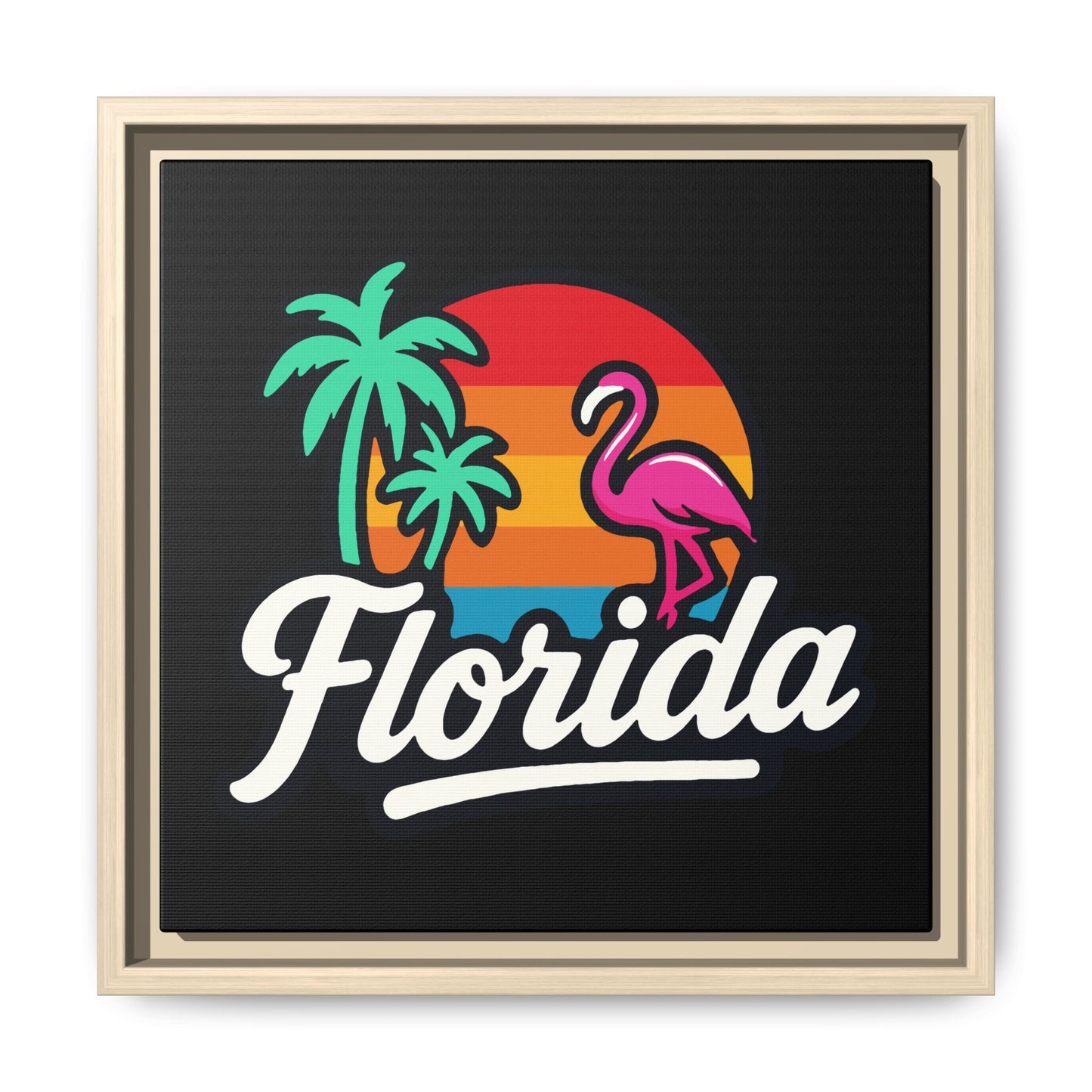 Florida Sunset Palm - Framed Canvas
