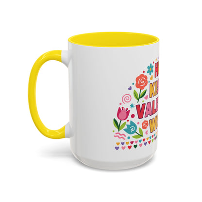 Hugs, Kisses & Valentine’s Wishes - Color Accent Mug