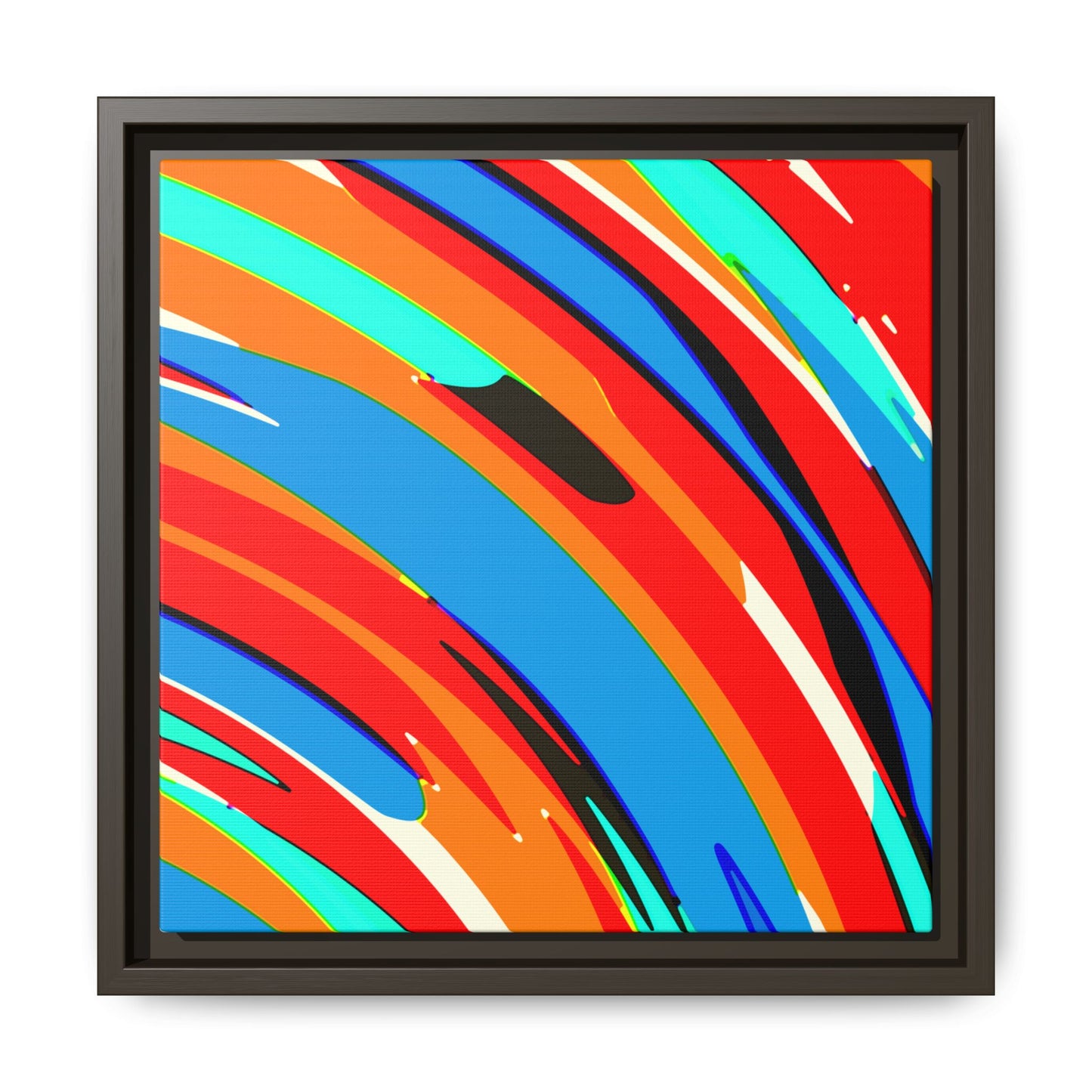 Abstract Rainbow Swirl Arc - Framed Canvas
