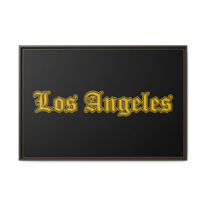 Los Angeles Framed Matte Canvas Art, Urban Wall Decor, Home Gift, City Vibes, Office Decoration, Los Angeles Gift - Golden Edition