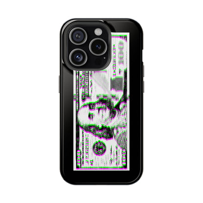 100 Dollars Bill - Green/Magenta Glitch - Magnetic Phone Case