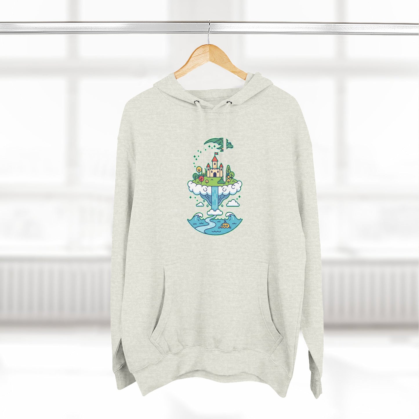Floating Castle Dragon - Magical Fantasy Island - Hoodie