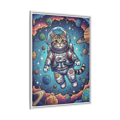 Astronaut Cat - Framed Canvas