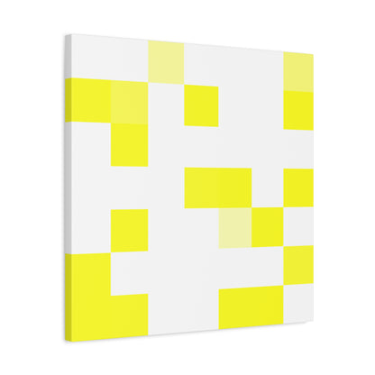 Yellow Pixel Grid - Canvas