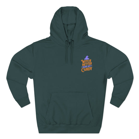 Witch-Themed Fleece Hoodie, Halloween Hoodie, Cozy Sweatshirt, Gift for Witches, Fall Fashion, Spooky Season Apparel