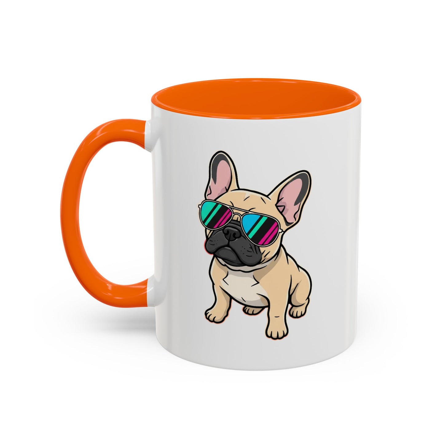 French Bulldog with Sunglasses - Color Accent Mug