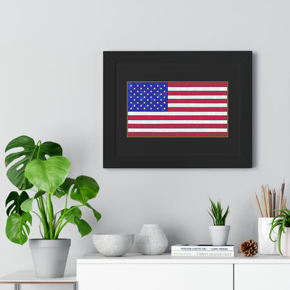 New Glory American Flag (Gold Edge Edition) - Framed Poster