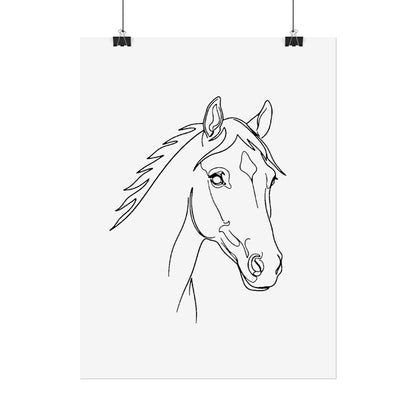 Horse Portrait Sketch - Rolled Poster