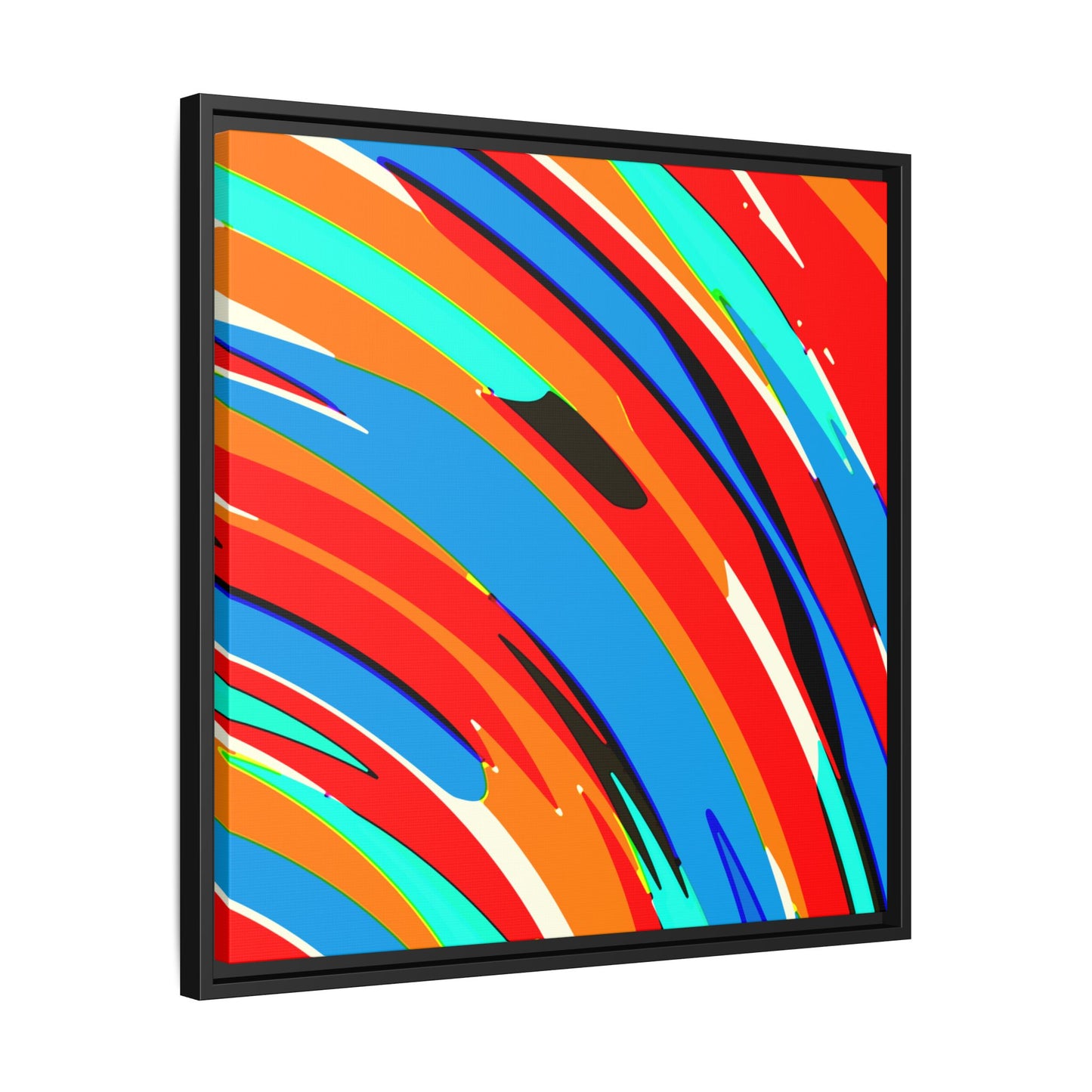 Abstract Rainbow Swirl Arc - Framed Canvas