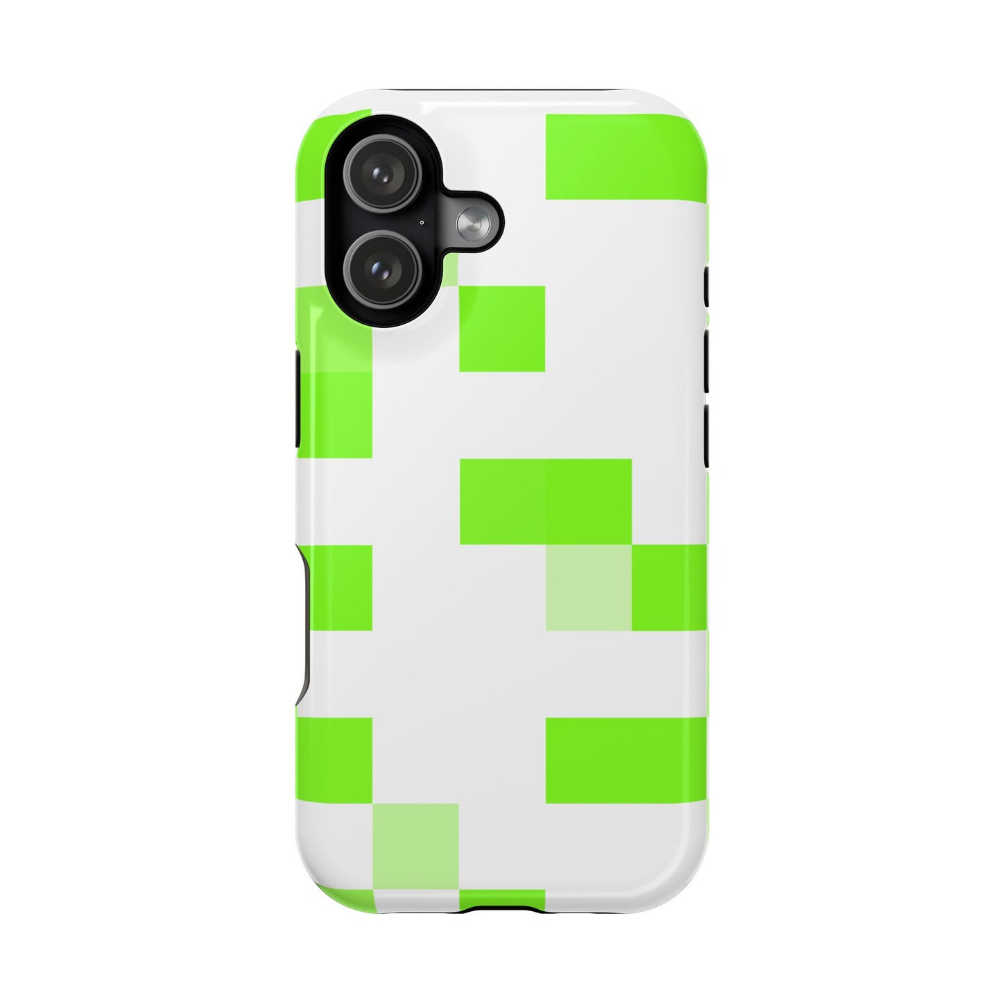 Lime Green Pixel Grid - Magnetic Phone Case