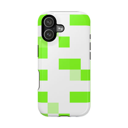 Lime Green Pixel Grid - Magnetic Phone Case