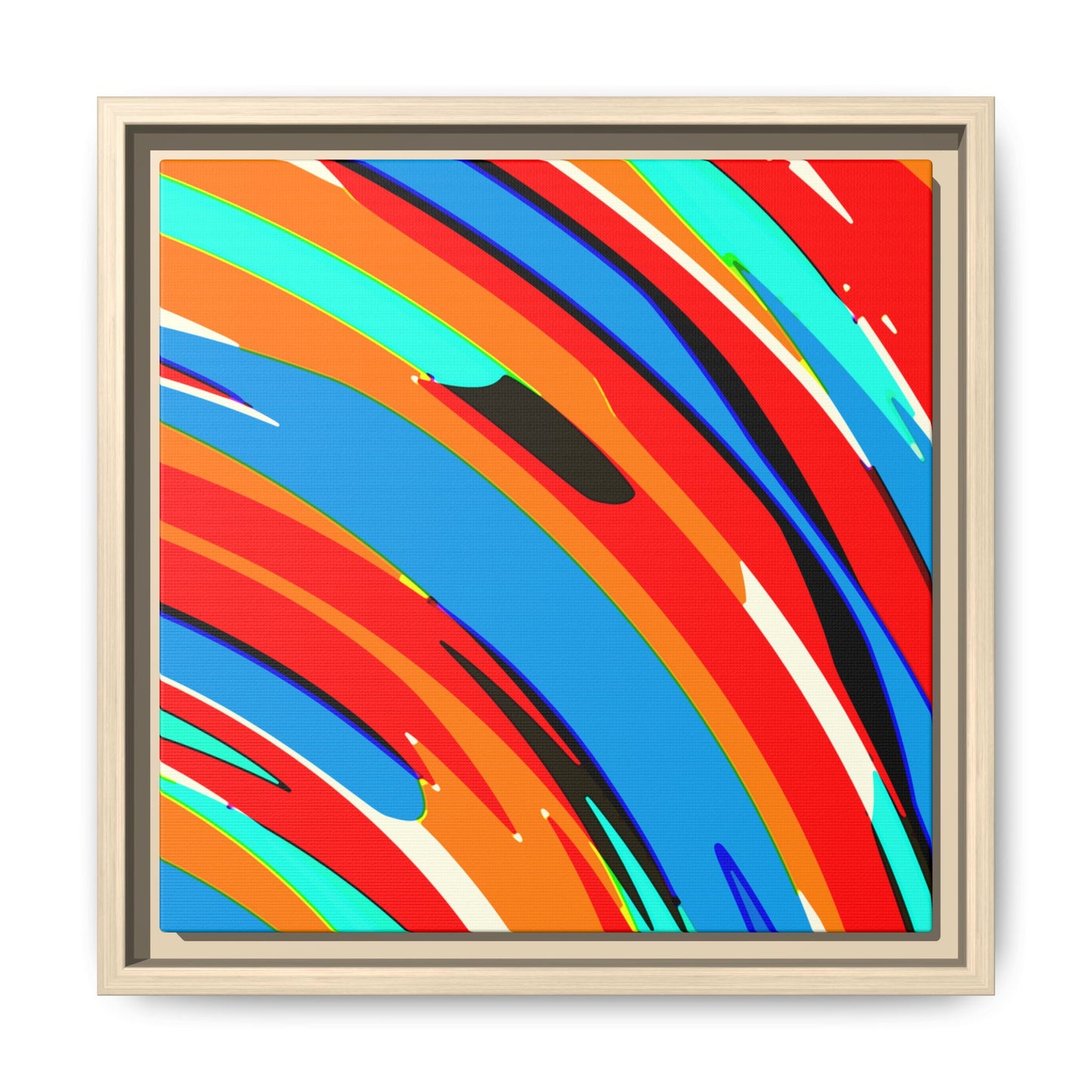 Abstract Rainbow Swirl Arc - Framed Canvas