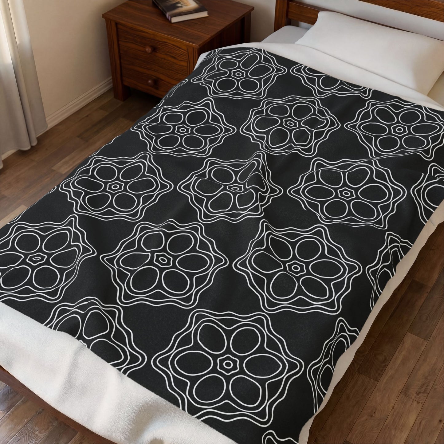 Geometric Sacred Flower - Plush Blanket