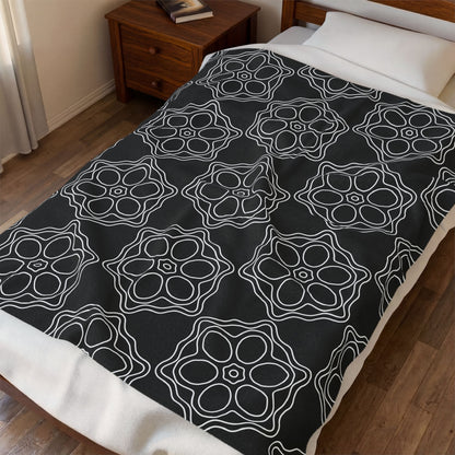Geometric Sacred Flower - Plush Blanket