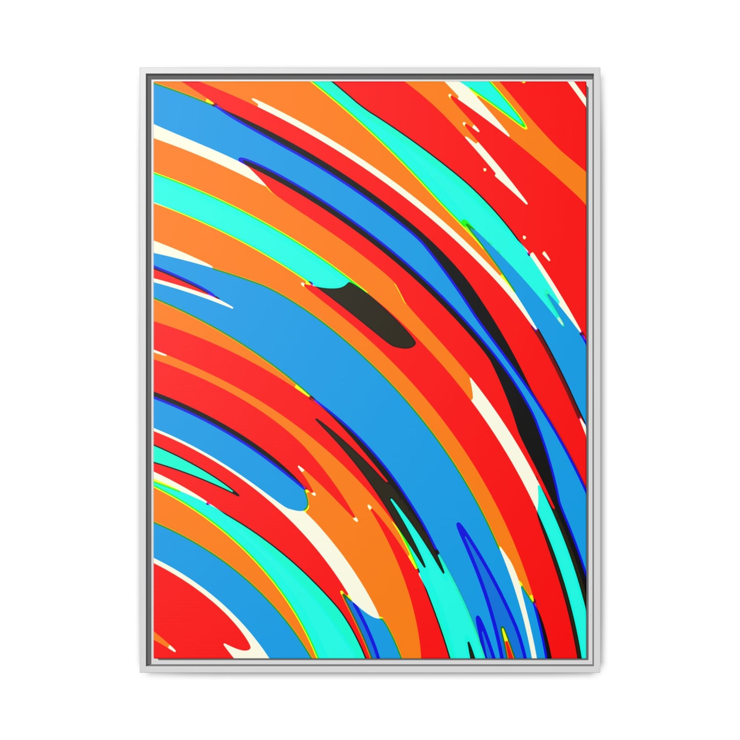 Abstract Rainbow Swirl Arc - Framed Canvas