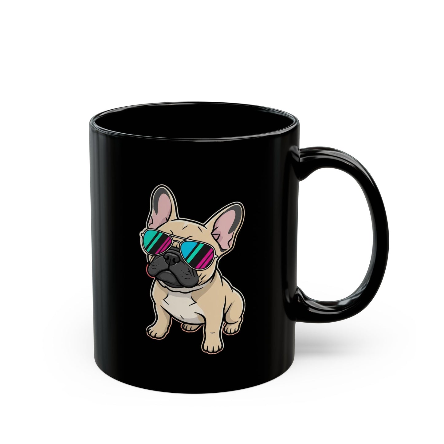 French Bulldog with Sunglasses - Black Mug